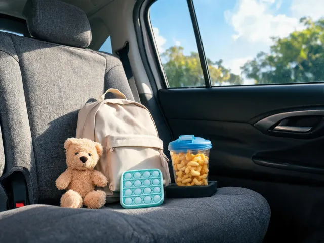 Travel calm kit with plush and fidget toy